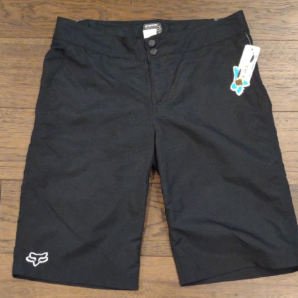 Express Black Women's Fox Bicycle Bermudas. NWT. LARGE